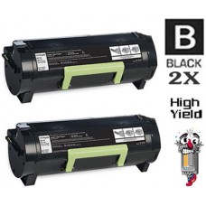 2 PACK Lexmark 24B6186 Black Laser Toner Premium Compatible