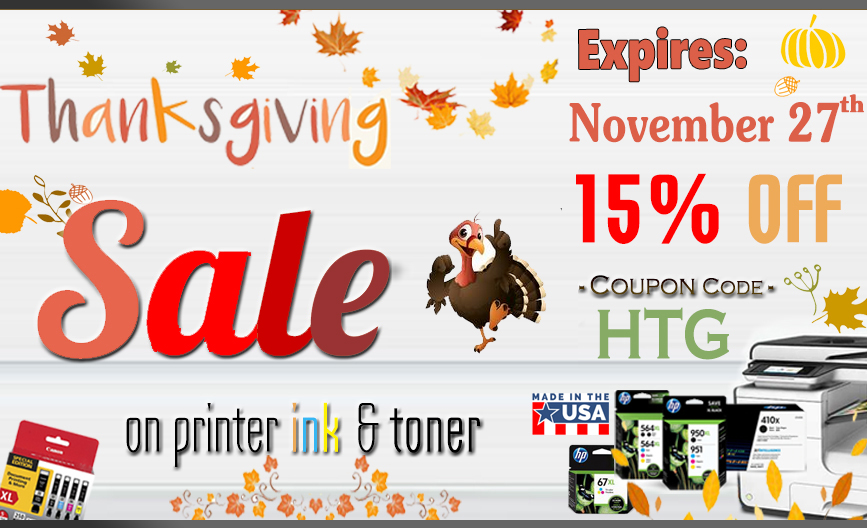 thanks giving sale onquality ink and laser toners cartridges
